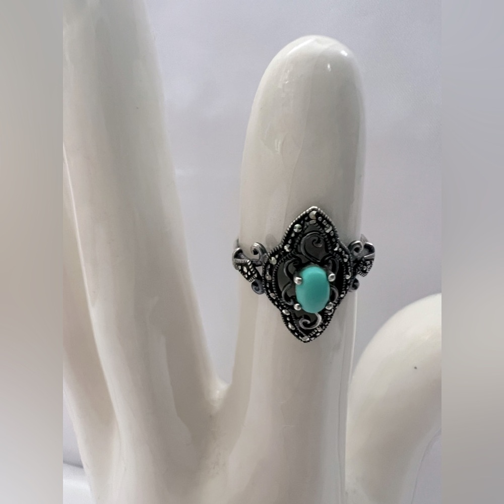 Vintage Sterling Silver 925 Ring With Turquoise Stone.